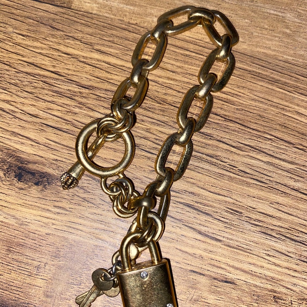 Gold chain charm bracelet